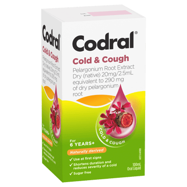 CODRAL COLD & COUGH PELARGONIUM ROOT 100ML LIQUID