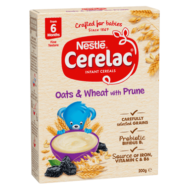 NESTLE CERELAC OATS & WHEAT WITH PRUNE CEREAL 200G