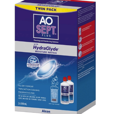 AOSEPT PLUS HYDRAGLYDE 360ML TWIN PACK