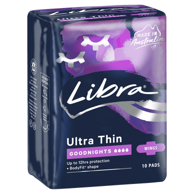 LIBRA PADS ULTRA THIN GOODNIGHTS WINGS 10 PACK