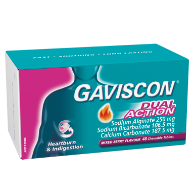 GAVISCON DUAL ACTION MIXED BERRY 48 TABLETS