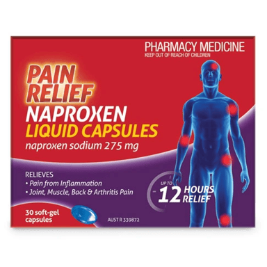 PAIN RELIEF NAPROXEN 275MG 30 LIQUID CAPSULE