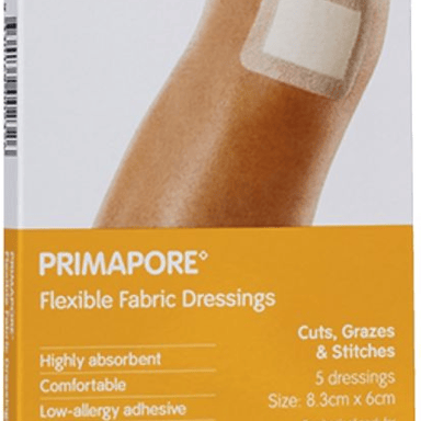 PRIMAPORE DRESSING 6CM X 8.3CM 5 PACK
