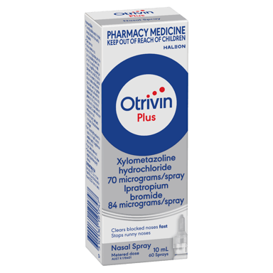 OTRIVIN PLUS ADULT METERED DOSE NASAL SPRAY 10ML