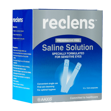 RECLENS NORMAL SALINE AMPOULES 15ML 15 PACK