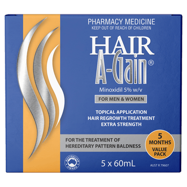 HAIR A-GAIN TREATMENT SOLUTION 5% 60ML 5 PACK