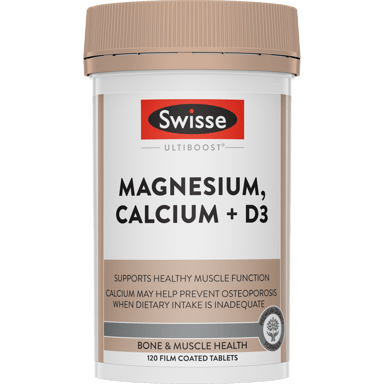 SWISSE ULTIBOOST MAGNESIUM+CALCIUM+ VITAMIN D 120 TABLETS
