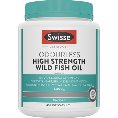 SWISSE ODOURLESS FISH OIL 1500MG 400 CAPSULES