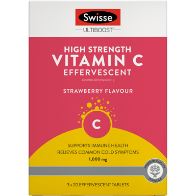 SWISSE ULTIBOOST HIGH STRENGTH VITAMIN C EFFERVESCENT TABLETS 60