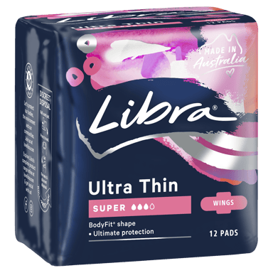 LIBRA PADS ULTRA THIN SUPER WINGS 12 PACK