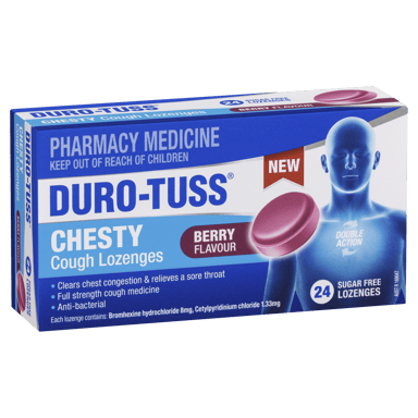 DURO-TUSS CHESTY COUGH BERRY SUGAR FREE 24 LOZENGES
