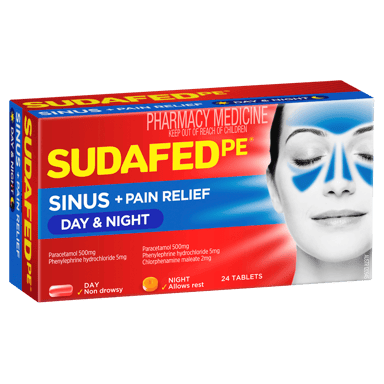SUDAFED PE SINUS DAY & NIGHT 24 TABLETS