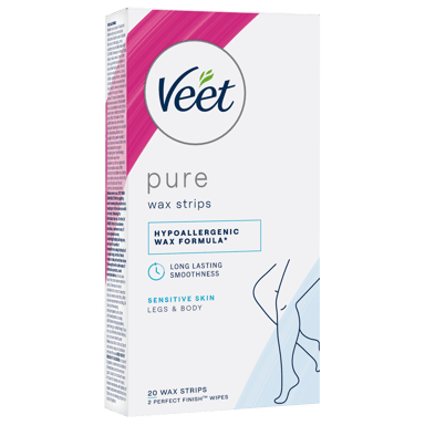 VEET PURE COLD WAX STRIPS LEGS & BODY SENSITIVE SKIN 20 PACK