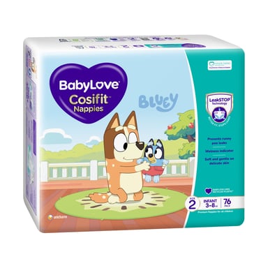 BABYLOVE JUMBO COSIFIT NAPPIES INFANT 76 PACK