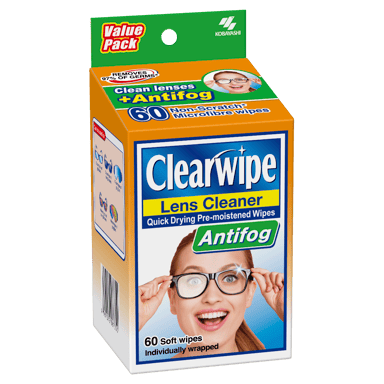 CLEARWIPE ANTIFOG LENS CLEANER WIPES 60 PACK