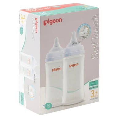 PIGEON BOTTLE SOFT TOUCH III WIDE NECK 3+ MONTHS PP 240ML 2 PACK