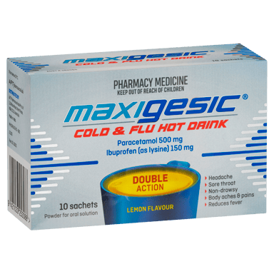 MAXIGESIC COLD & FLU HOT DRINK SACHETS 10 PACK
