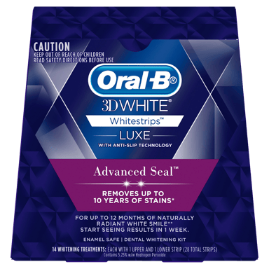ORAL-B 3D WHITE WHITENING STRIPS LUXE ADVANCE SEAL 14 PACK