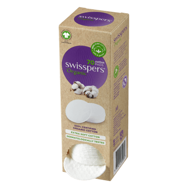 SWISSPERS ORGANIC ROUND PADS ECO DISPENSER 70 PACK