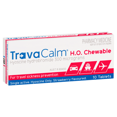 TRAVACALM H.O. STRAWBERRY 10 TABLETS