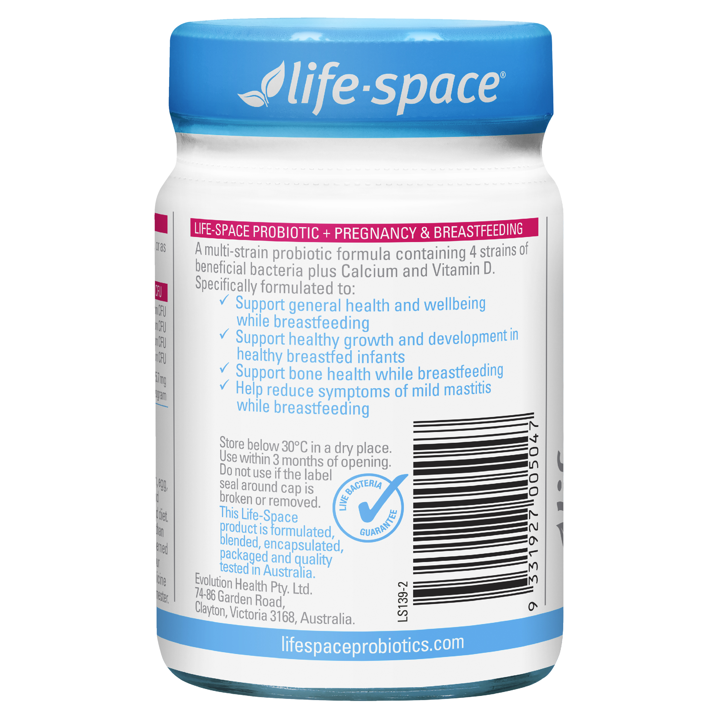 LIFE SPACE PROBIOTIC PREGNANCY & BREASTFEEDING 50 CAPSULES - Image 2