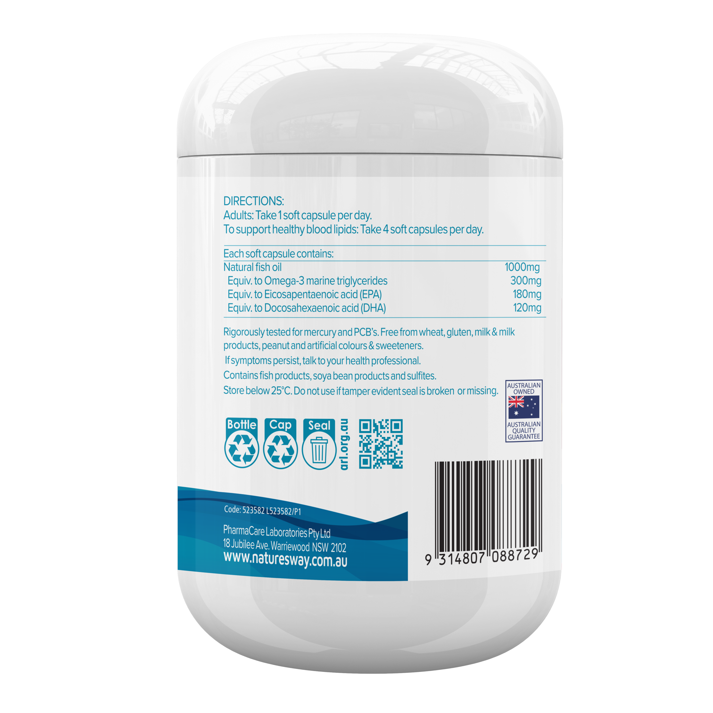 NATURES WAY WILD CAUGHT FISH OIL 1000MG 150 TABLETS - Image 3