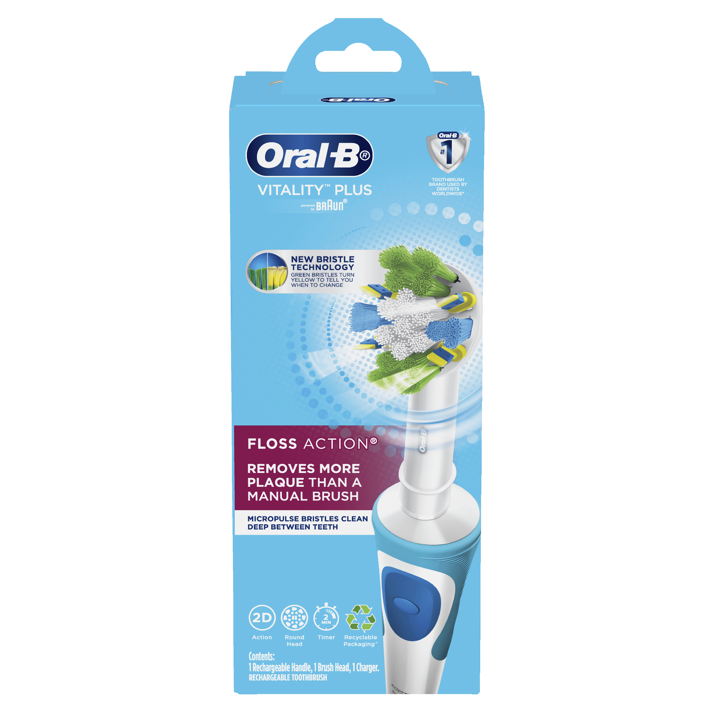 ORAL-B VITALITY+ POWER BRUSH MICROPULSE FLOSS ACTION 1 PACK - Image 2