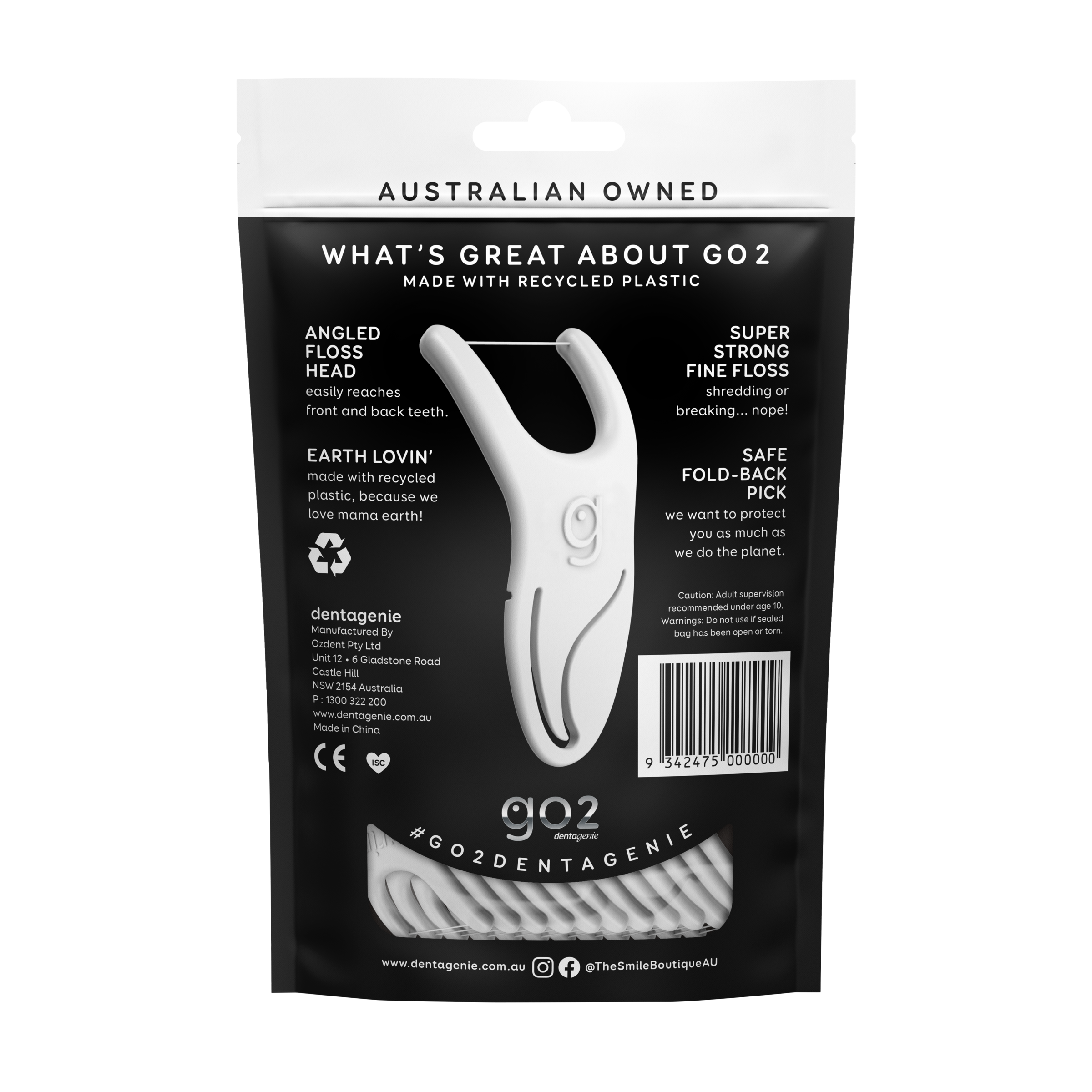 G02 DENTAGENIE FLOSS PICKS MOLAR MINTY 36 PACK - Image 2