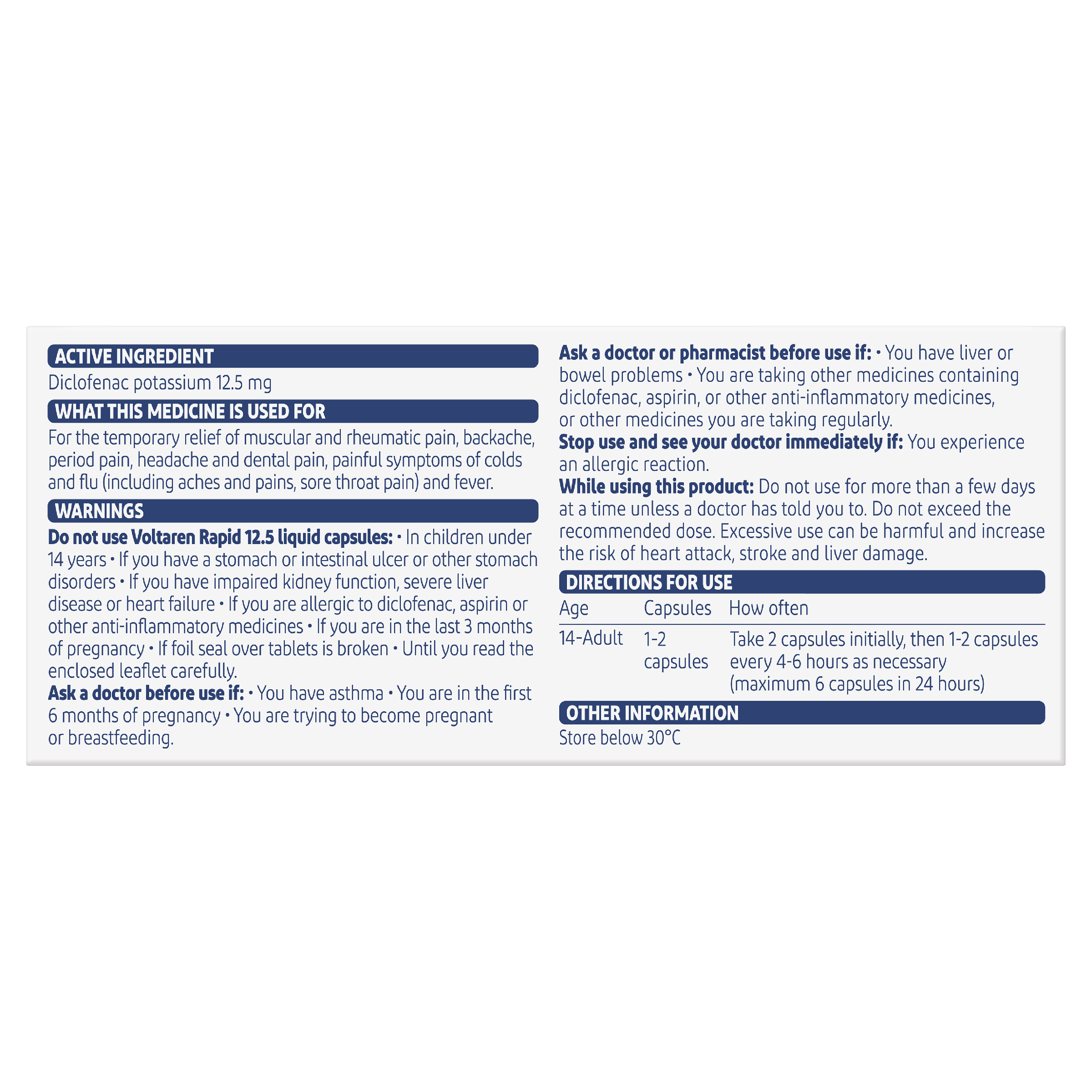 VOLTAREN RAPID 12.5 LIQUID CAPSULE 20 PACK - Image 4