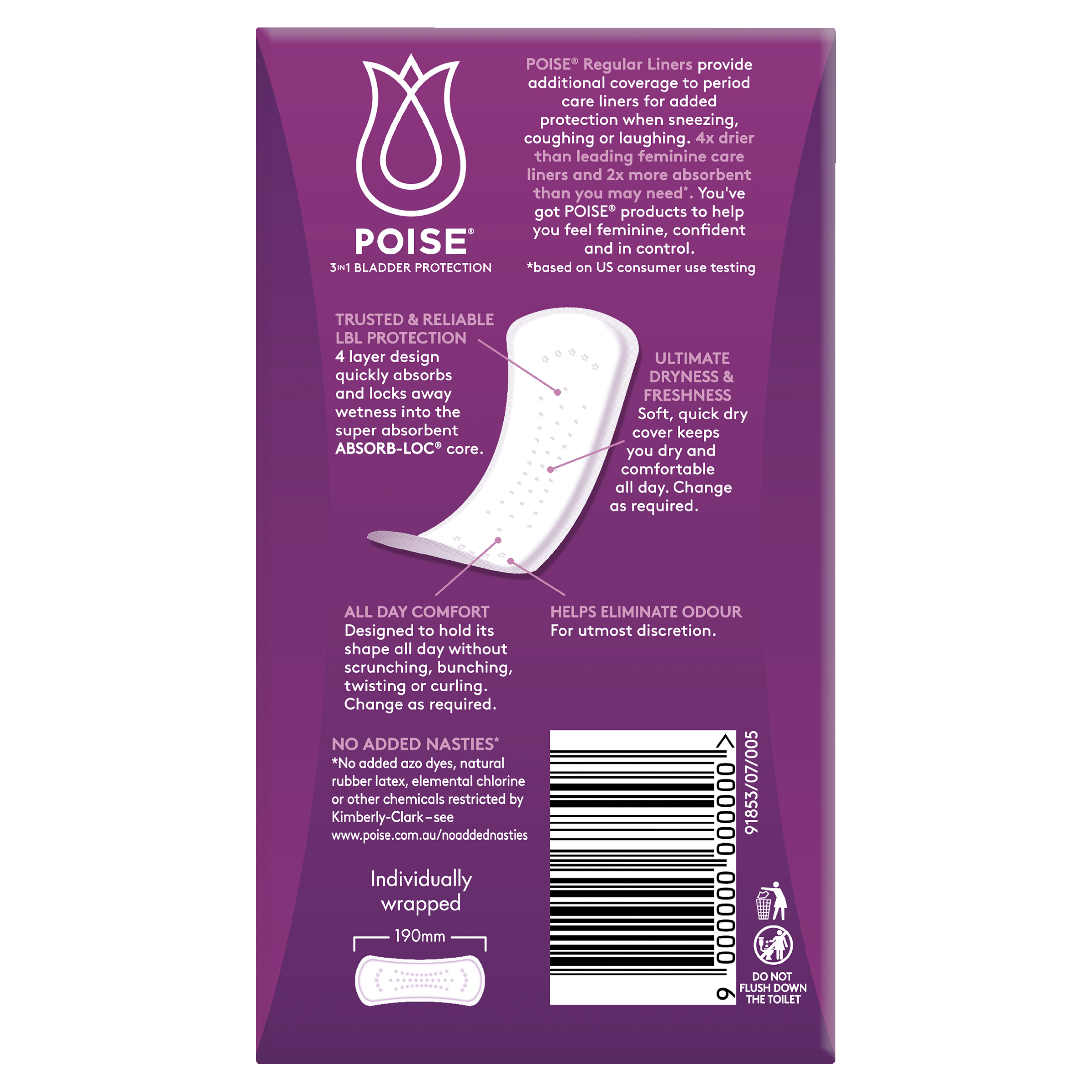 POISE 3-IN-1 LINER REGULAR 1.5D 26 PACK - Image 4