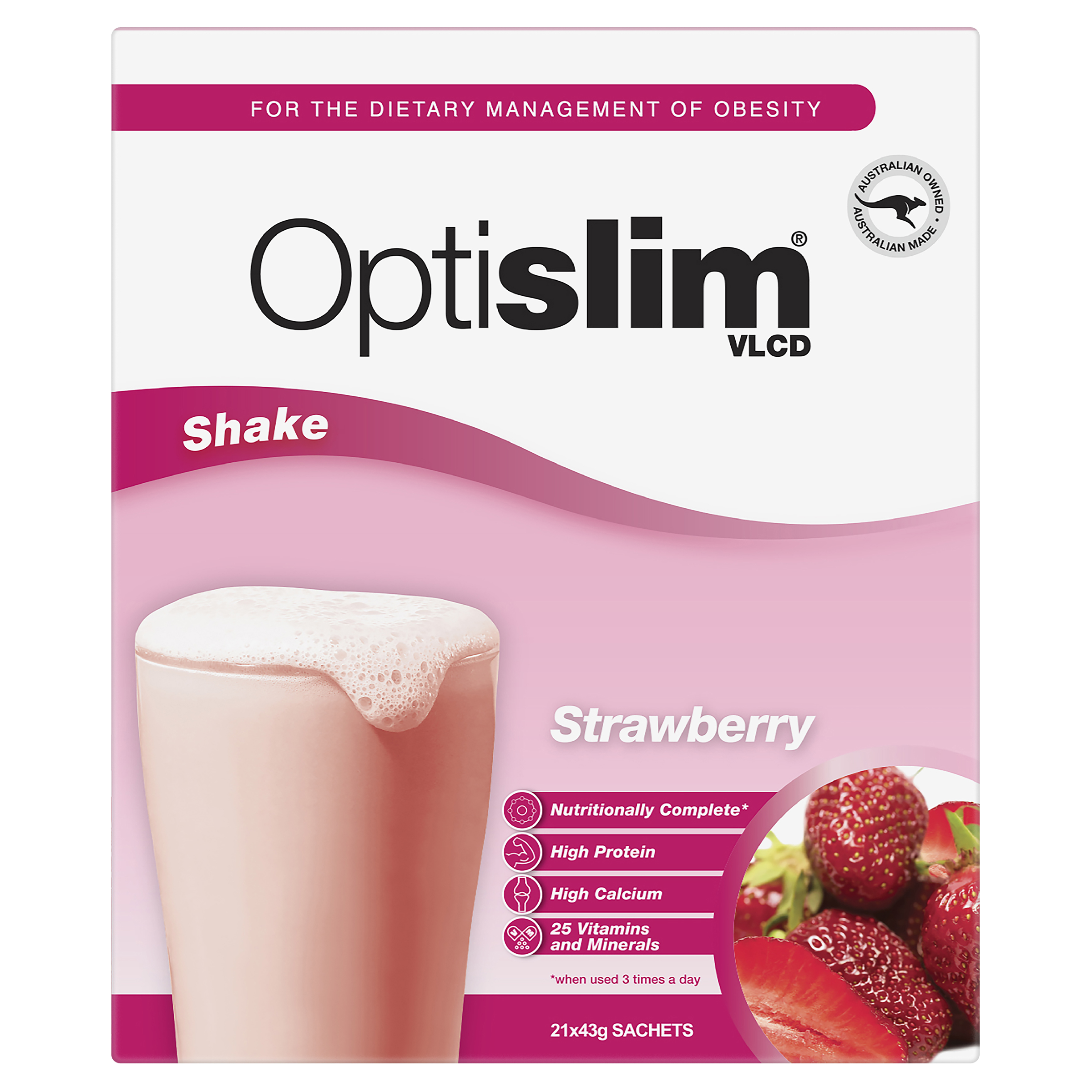 OPTISLIM VLCD SHAKE STRAWBERRY 43G 21 PACK - Image 6