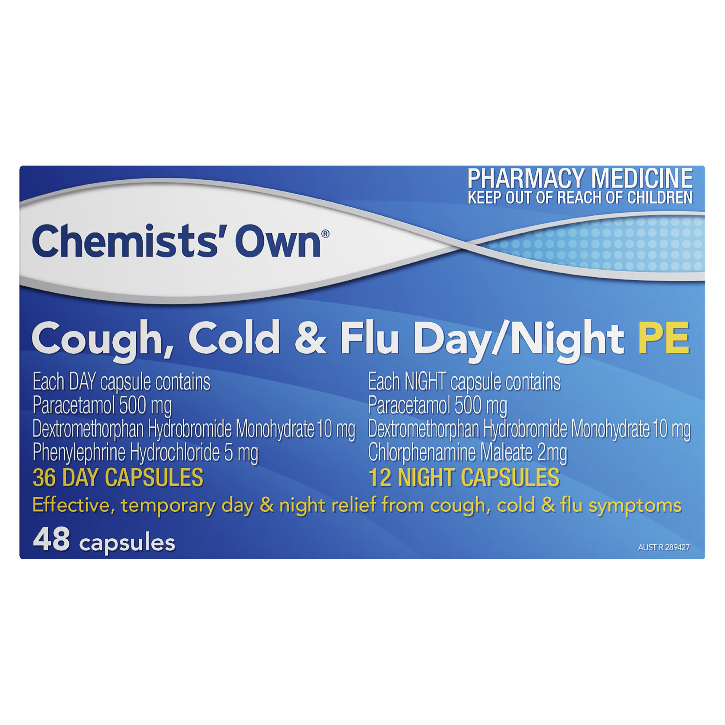 CHEMISTS OWN COUGH, COLD & FLU DAY/NIGHT PE 48 CAPLETS - Image 2