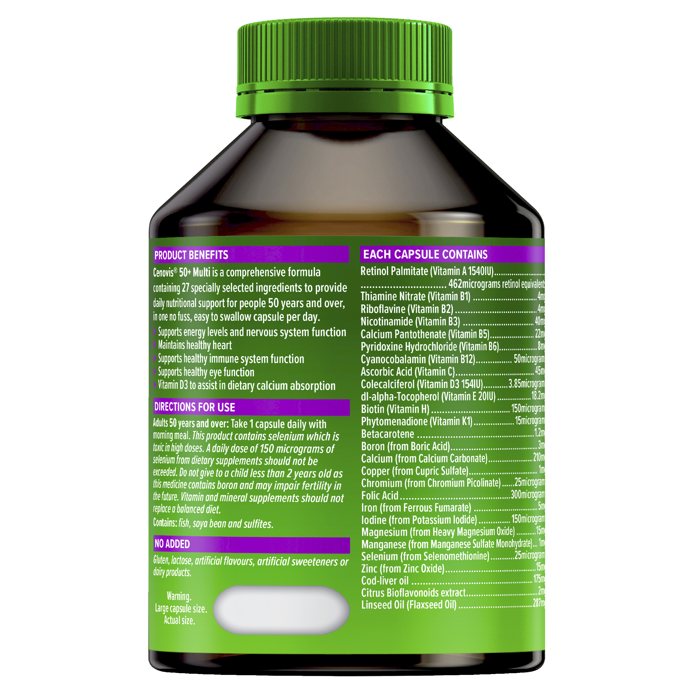 CENOVIS 50+ MULTI 100 CAPSULES - Image 2