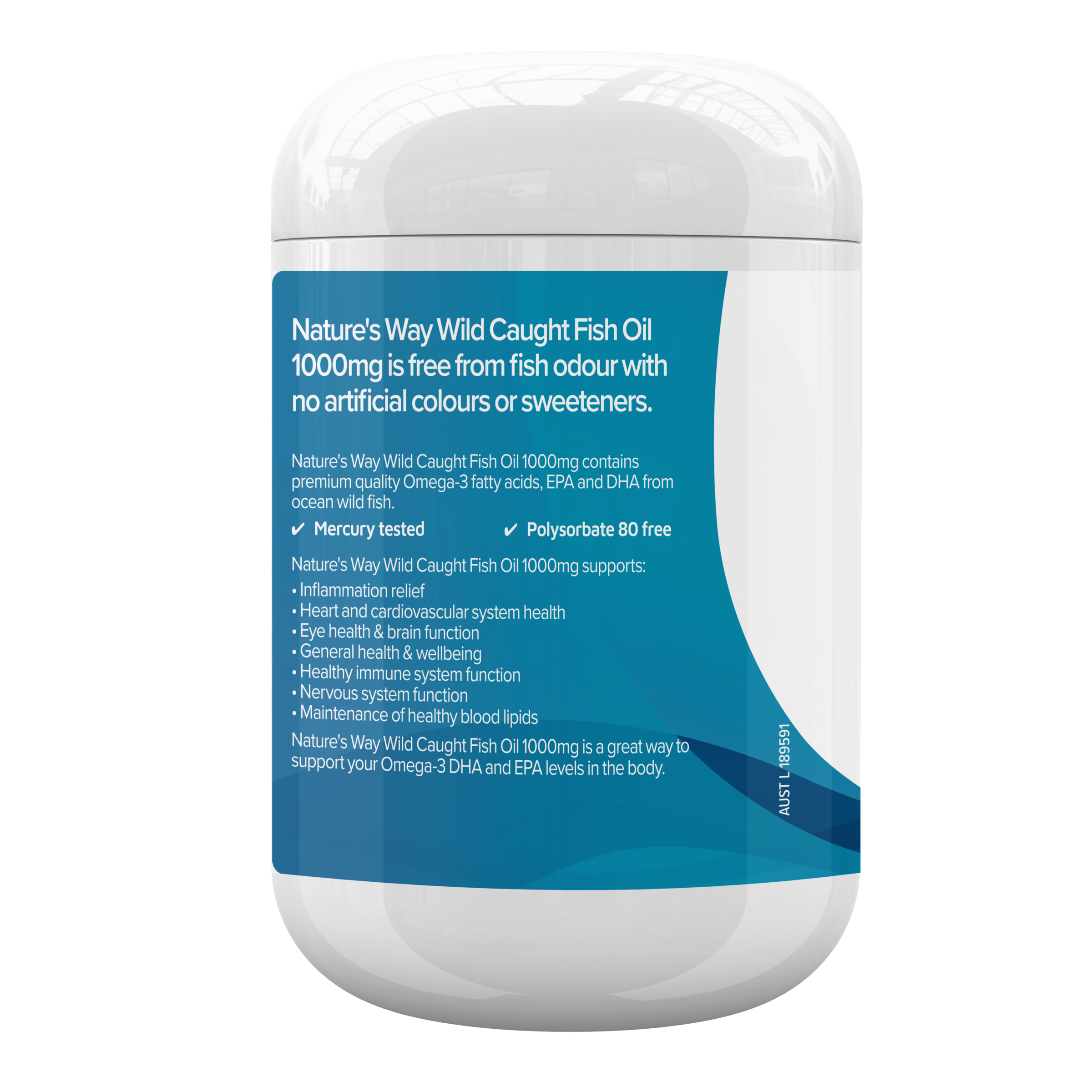 NATURES WAY WILD CAUGHT FISH OIL 1000MG 150 TABLETS - Image 2