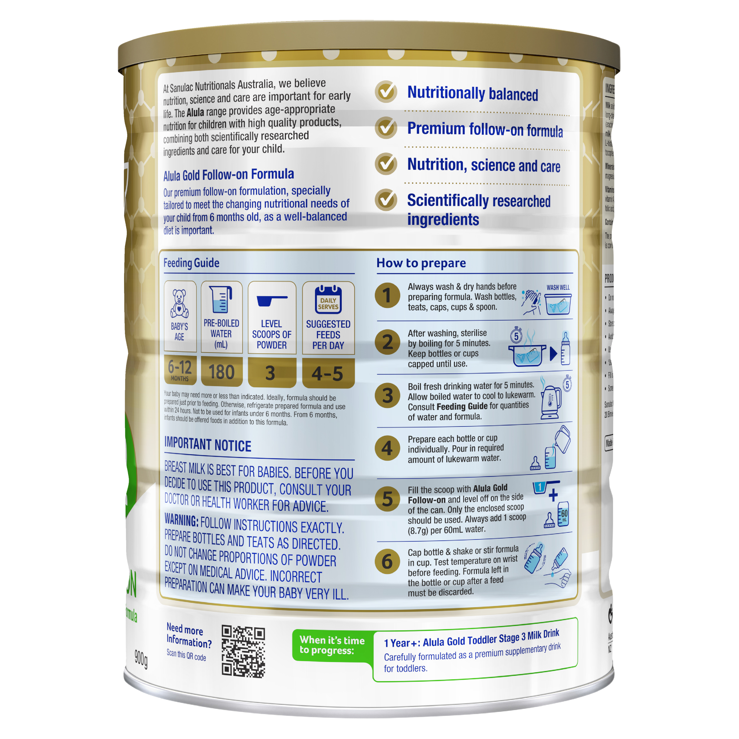 S26 ALULA GOLD FOLLOW ON FORMULA STAGE 2 900G - Image 2