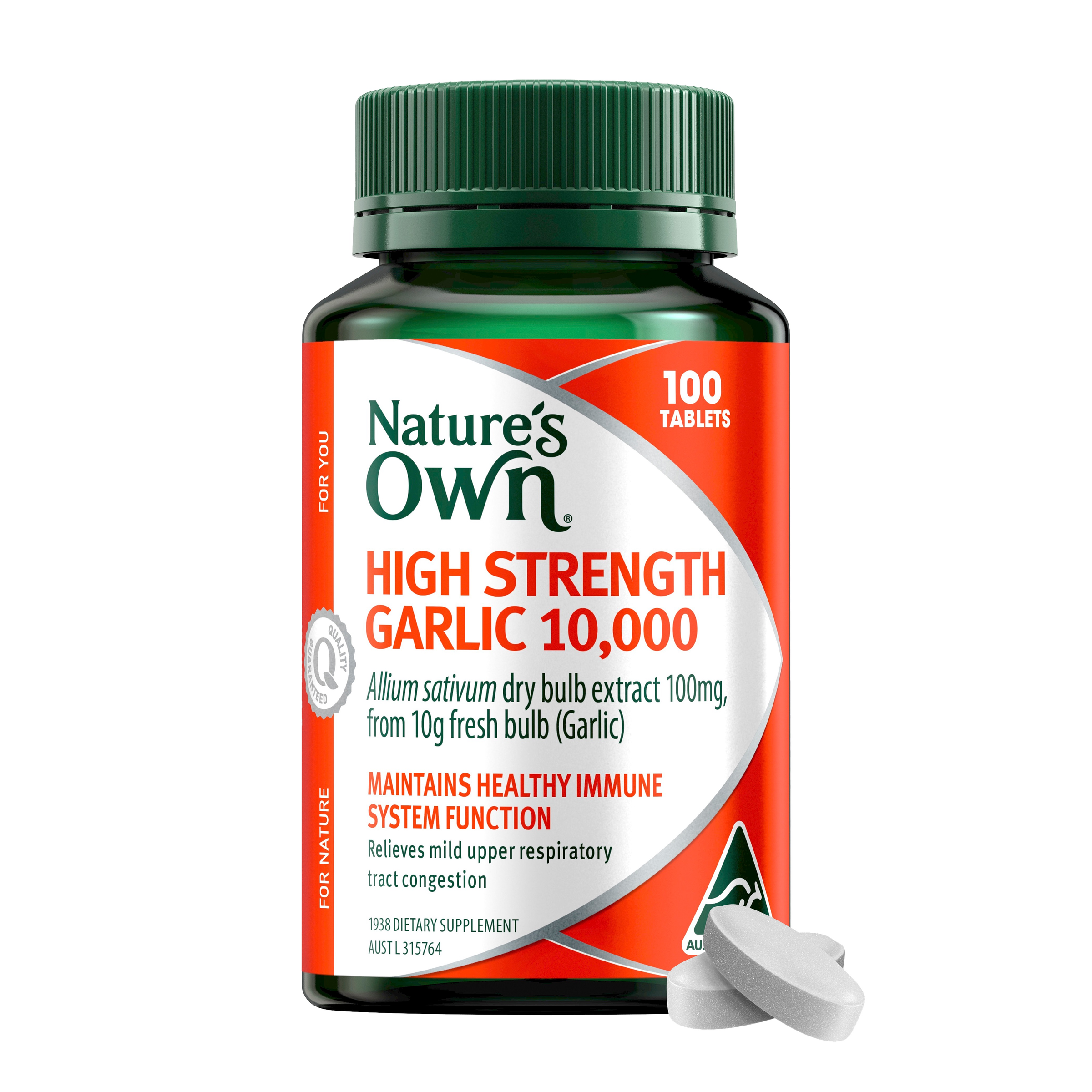 NATURES OWN HIGH STRENGTH GARLIC 10000MG 100 TABLETS - Image 10