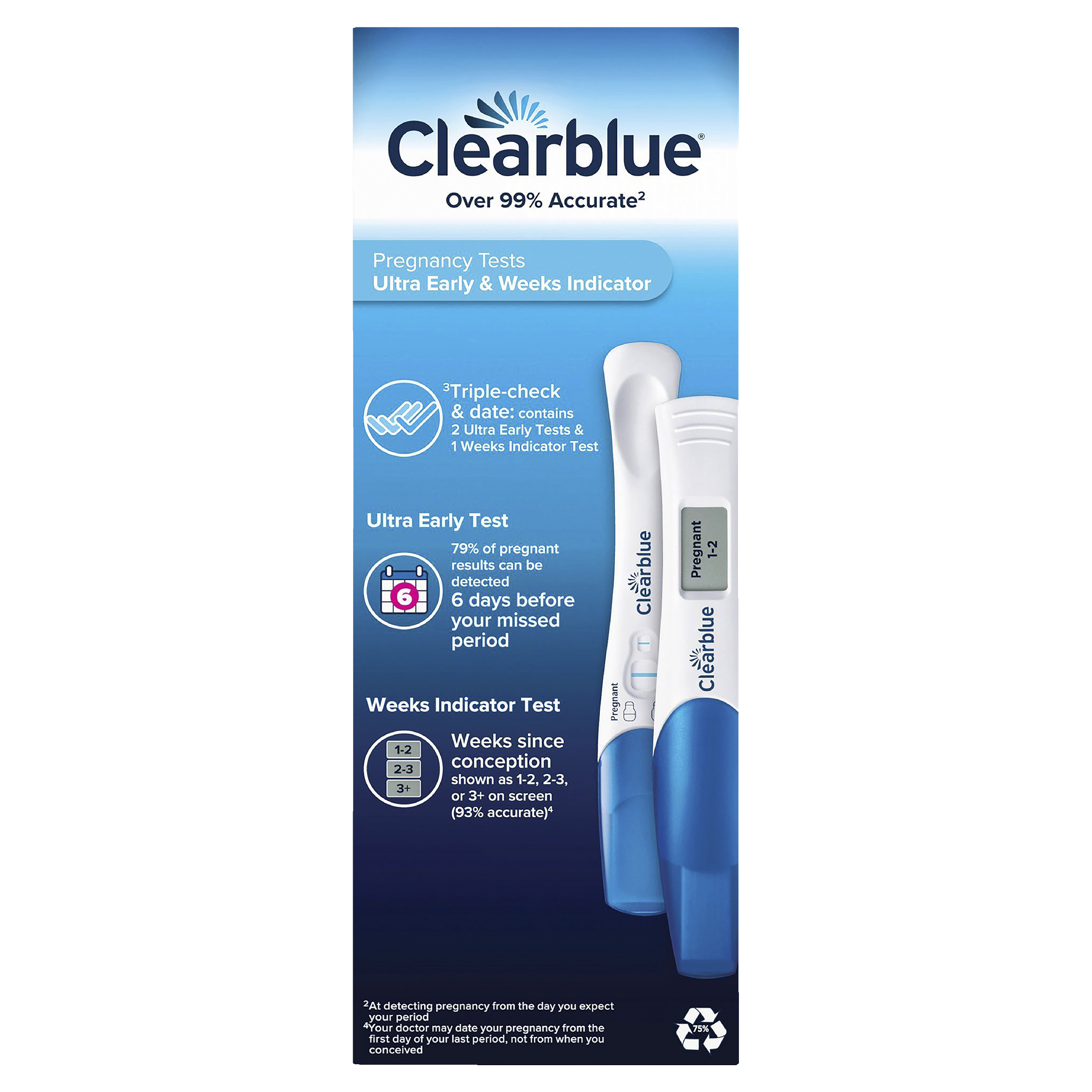 CLEARBLUE PREGNACY TEST TRIPLE CHECK 3 PACK - Image 2