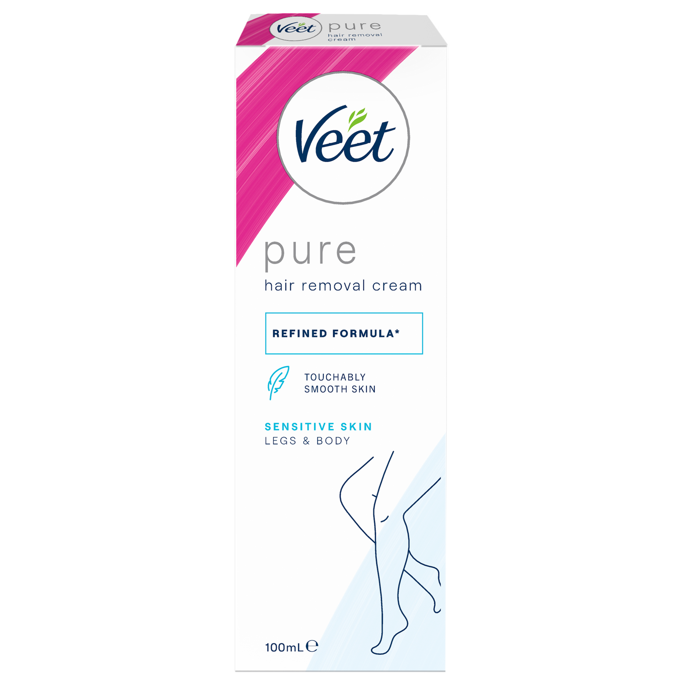 VEET PURE HAIR REMOVAL CREAM LEGS & BODY SENSITIVE SKIN 100M - Image 2