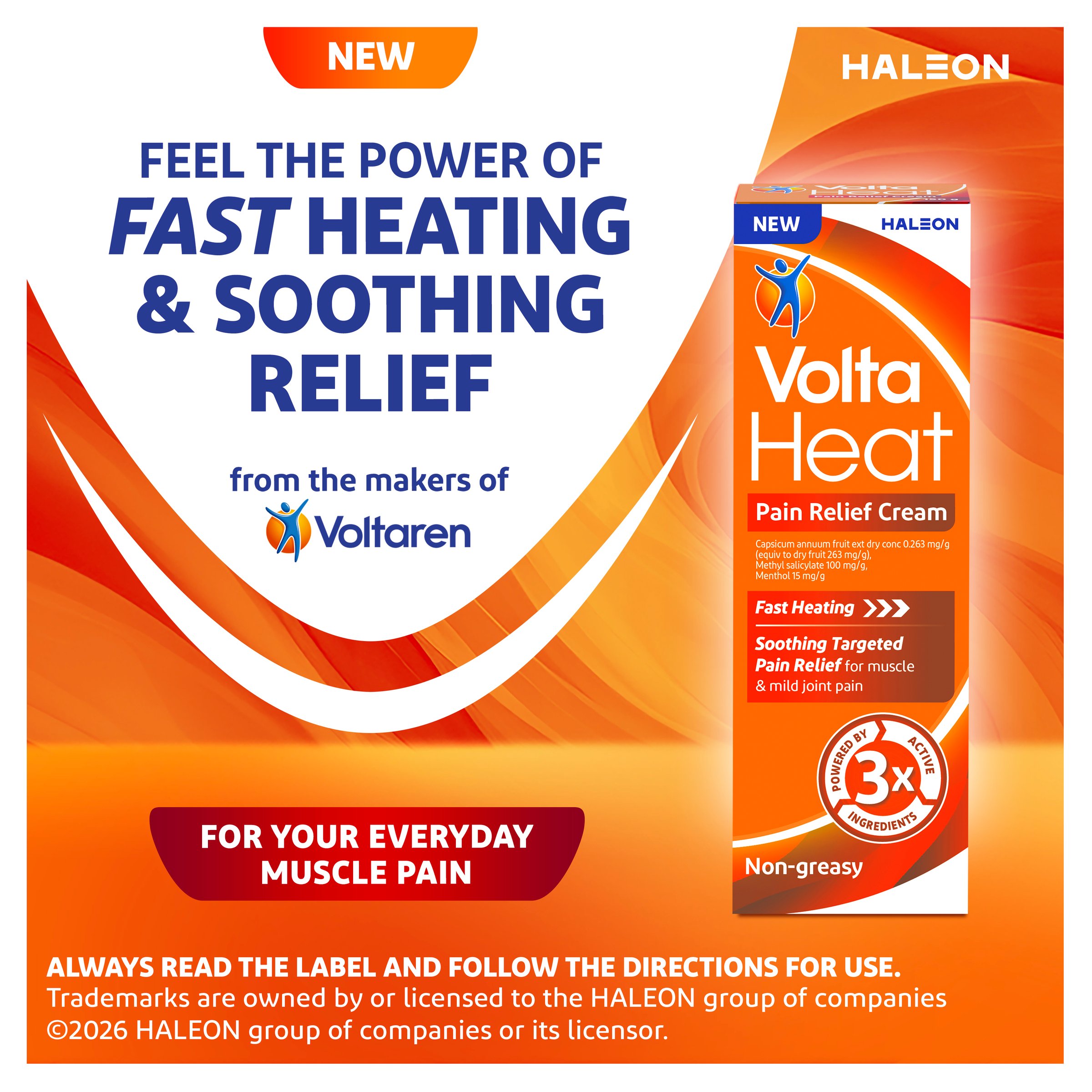VOLTA HEAT PAIN RELIEF CREAM 100G - Image 6