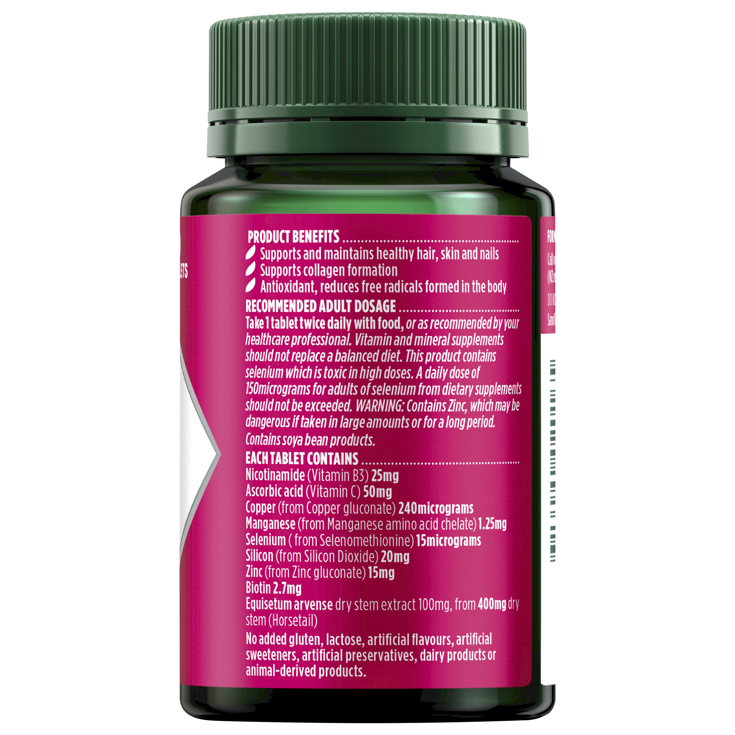NATURES OWN HAIR SKIN AND NAILS 50 TABLETS - Image 2