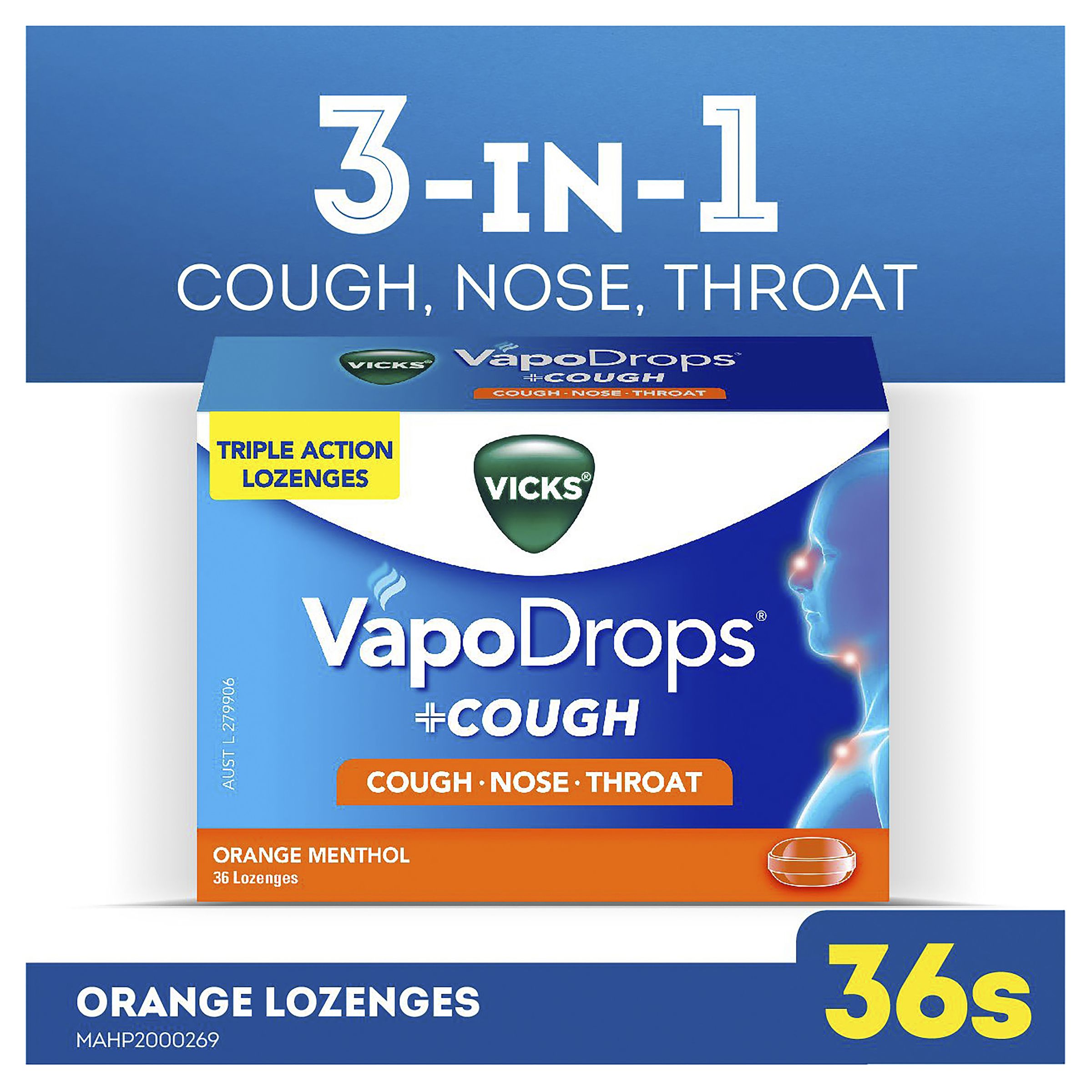 VICKS VAPODROPS+COUGH ORANGE MENTHOL 36 PACK - Image 10