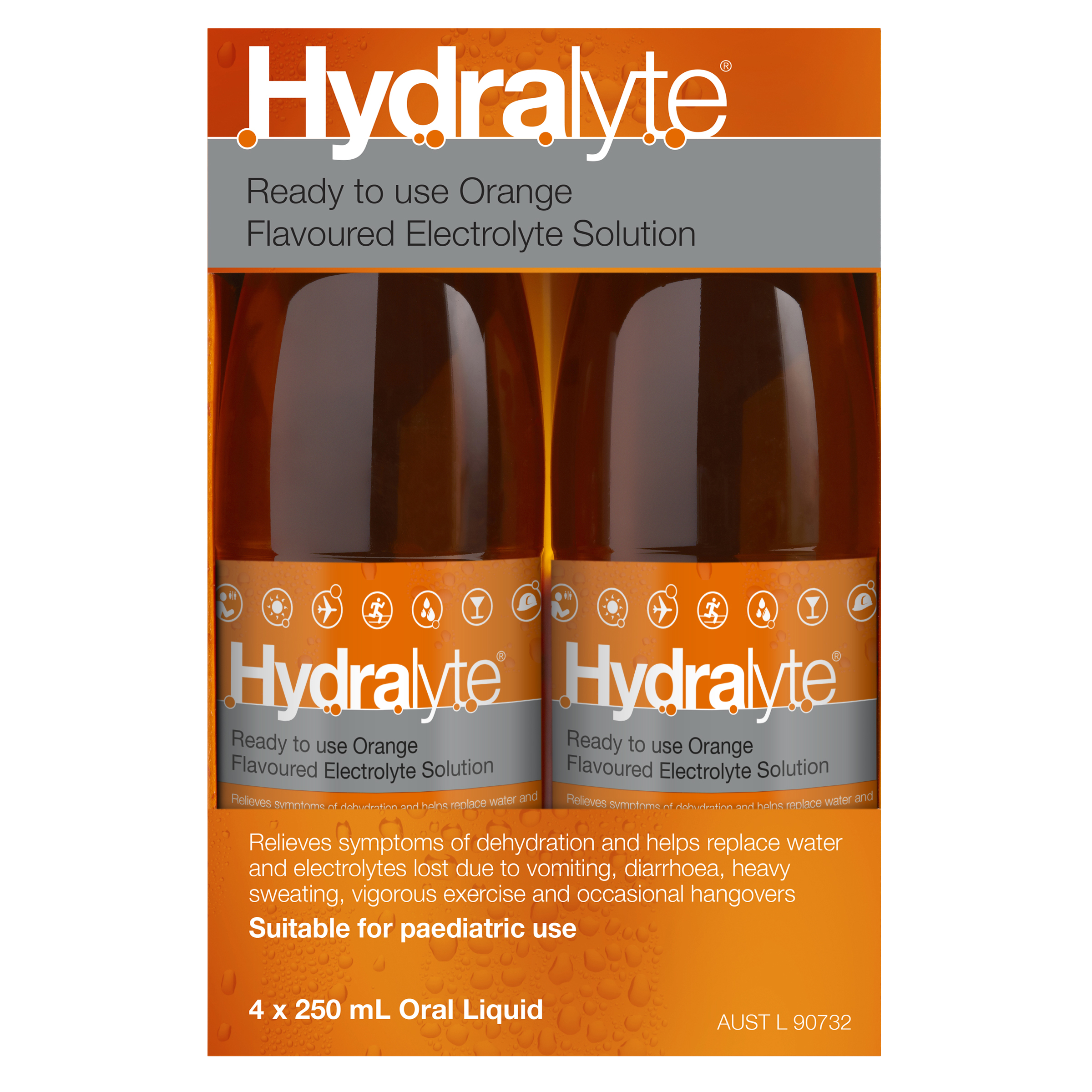 HYDRALYTE LIQUID ORANGE READY TO DRINK 250ML 4 PACK - Image 10