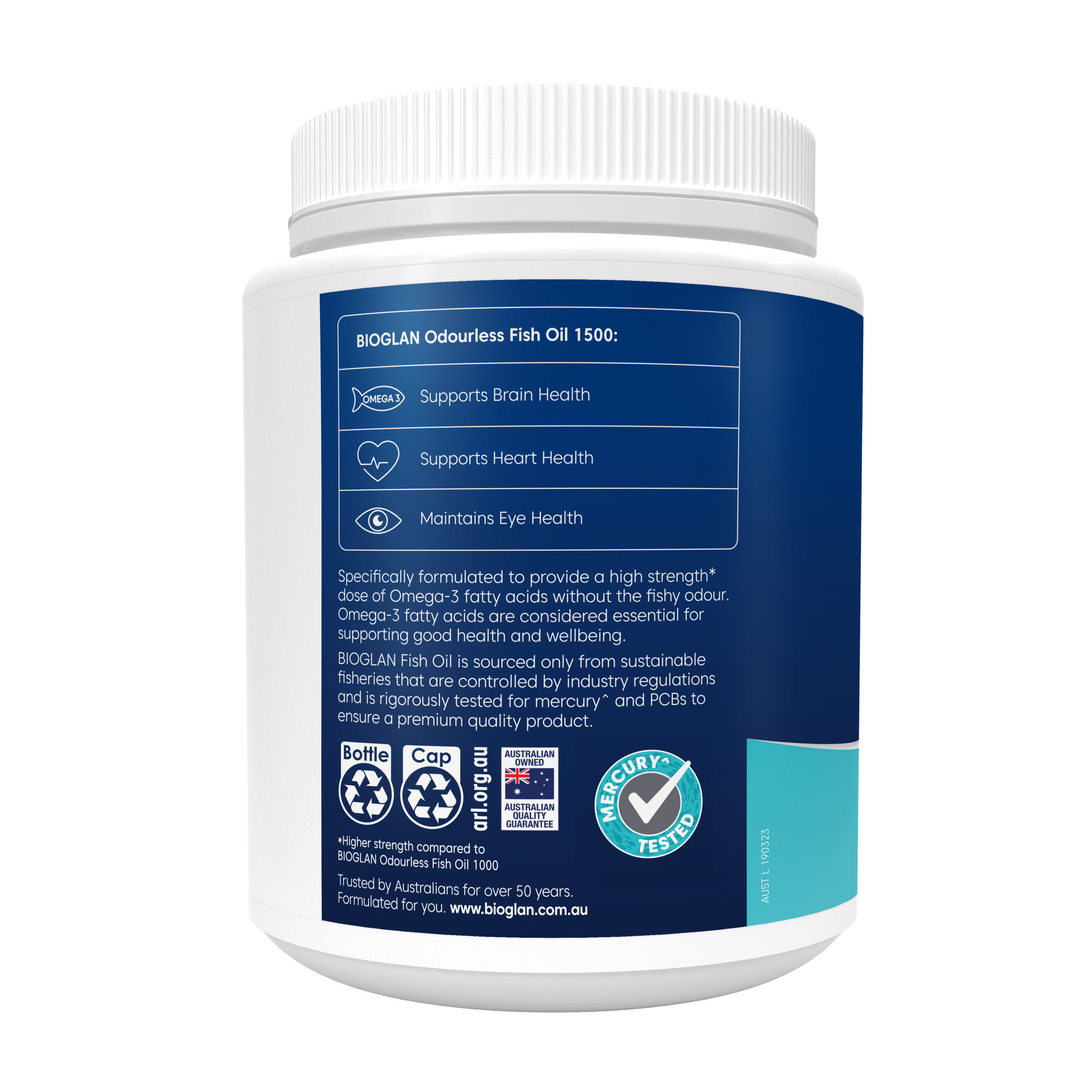 BIOGLAN ODOURLESS FISH OIL 1500MG 400 CAPSULES - Image 2