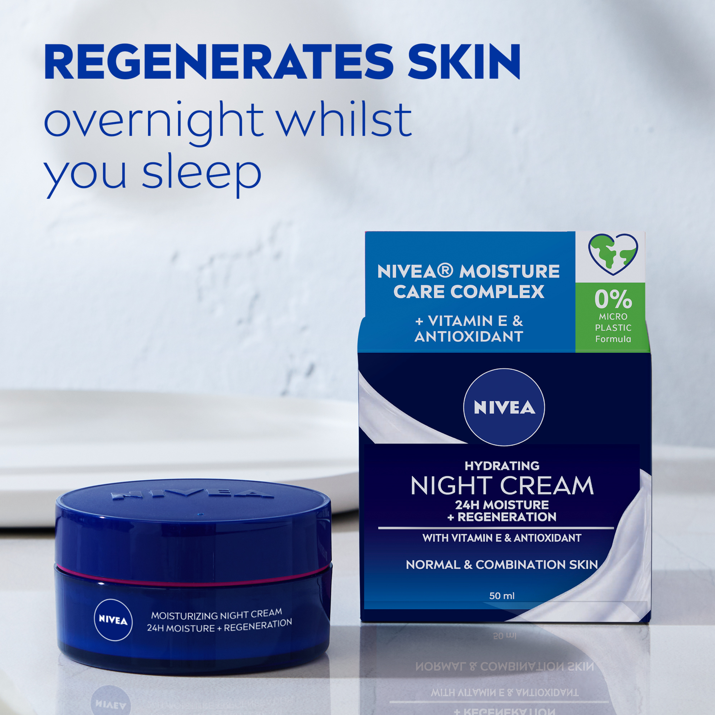 NIVEA DAILY ESSENTIALS REGENERATING NORMAL & COMBINATION NIGHT CREAM 50ML - Image 5