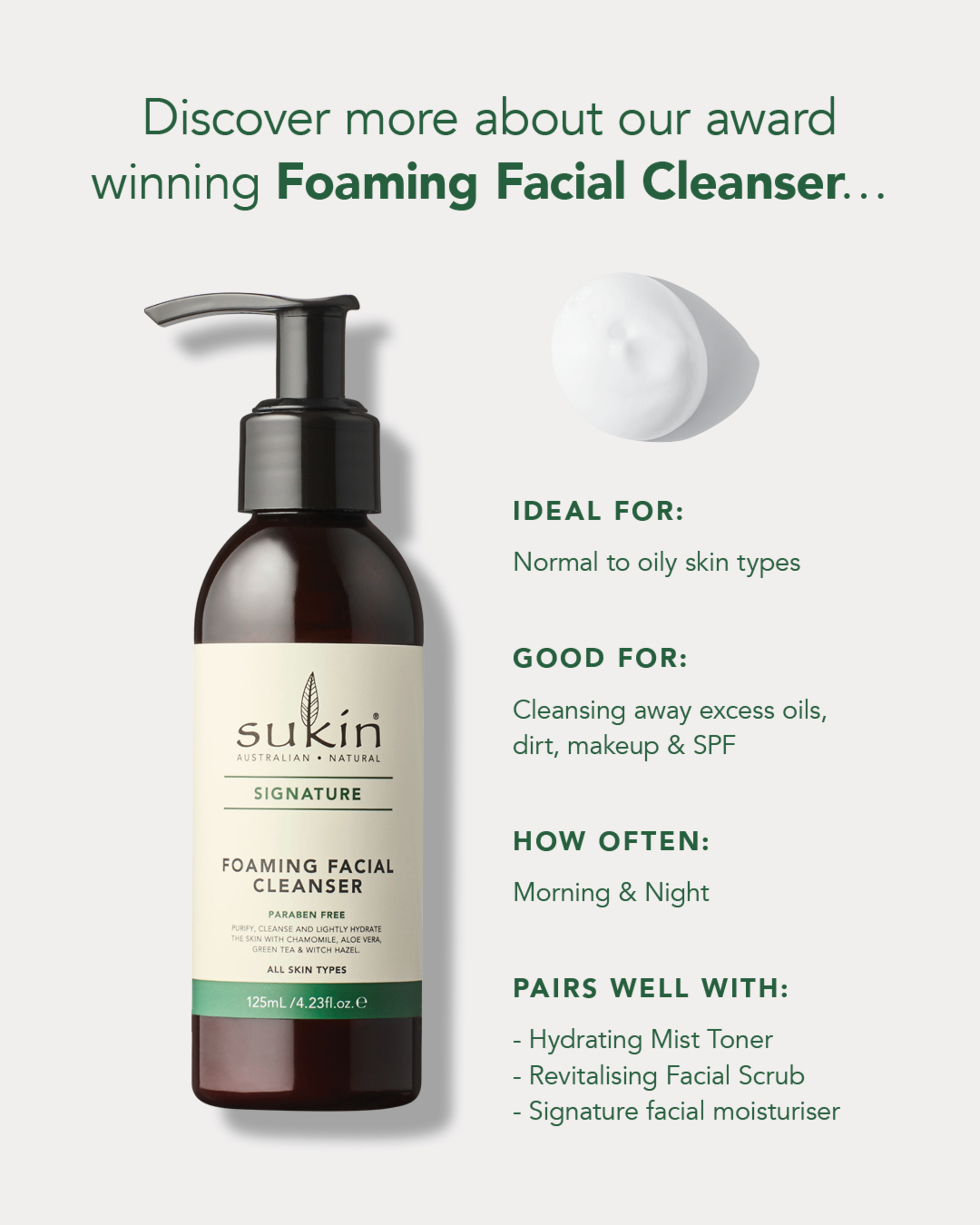 SUKIN SIGNATURE FOAM CLEANSER 125ML - Image 10