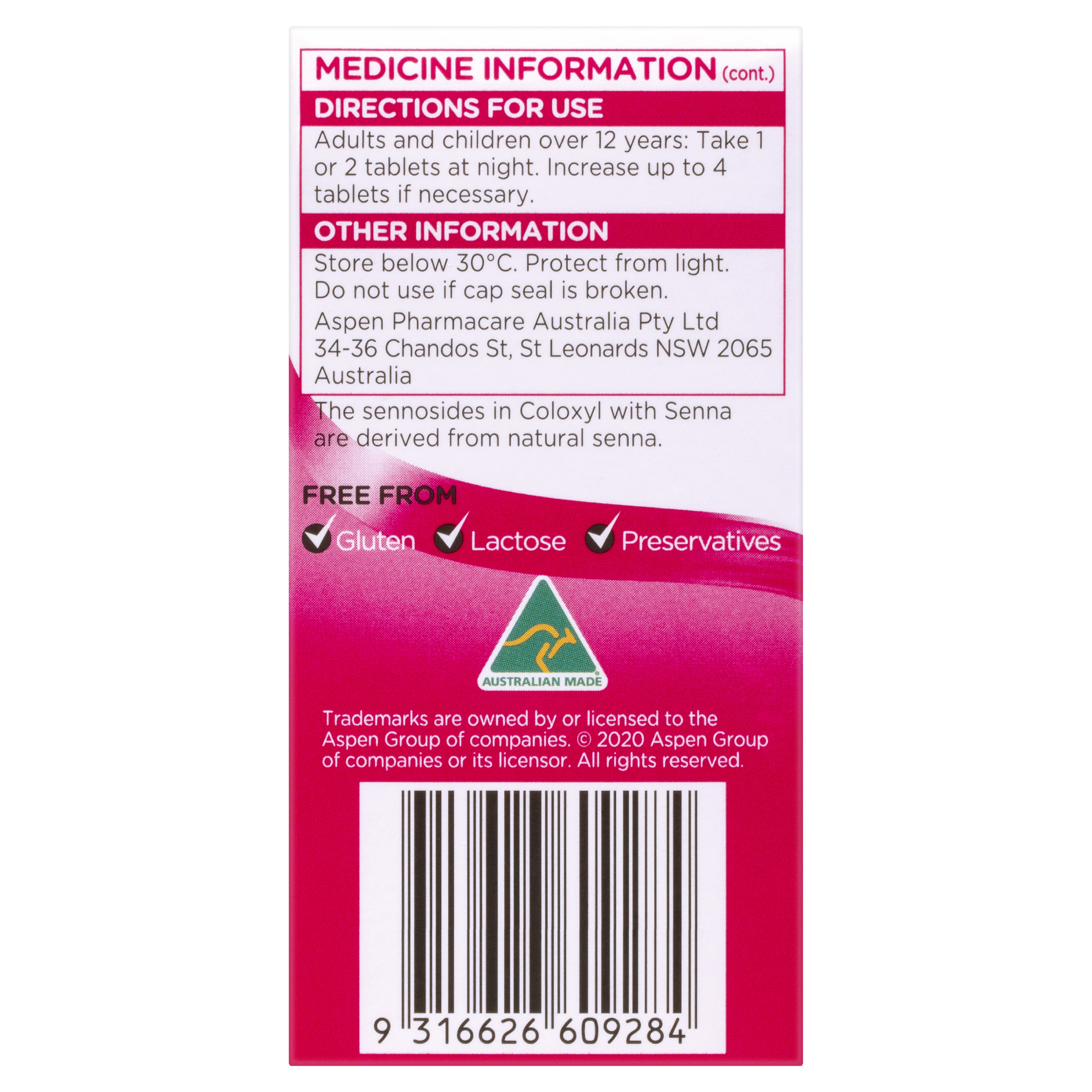 COLOXYL WITH SENNA CONSTIPATION RELIEF 200 TABLETS - Image 4