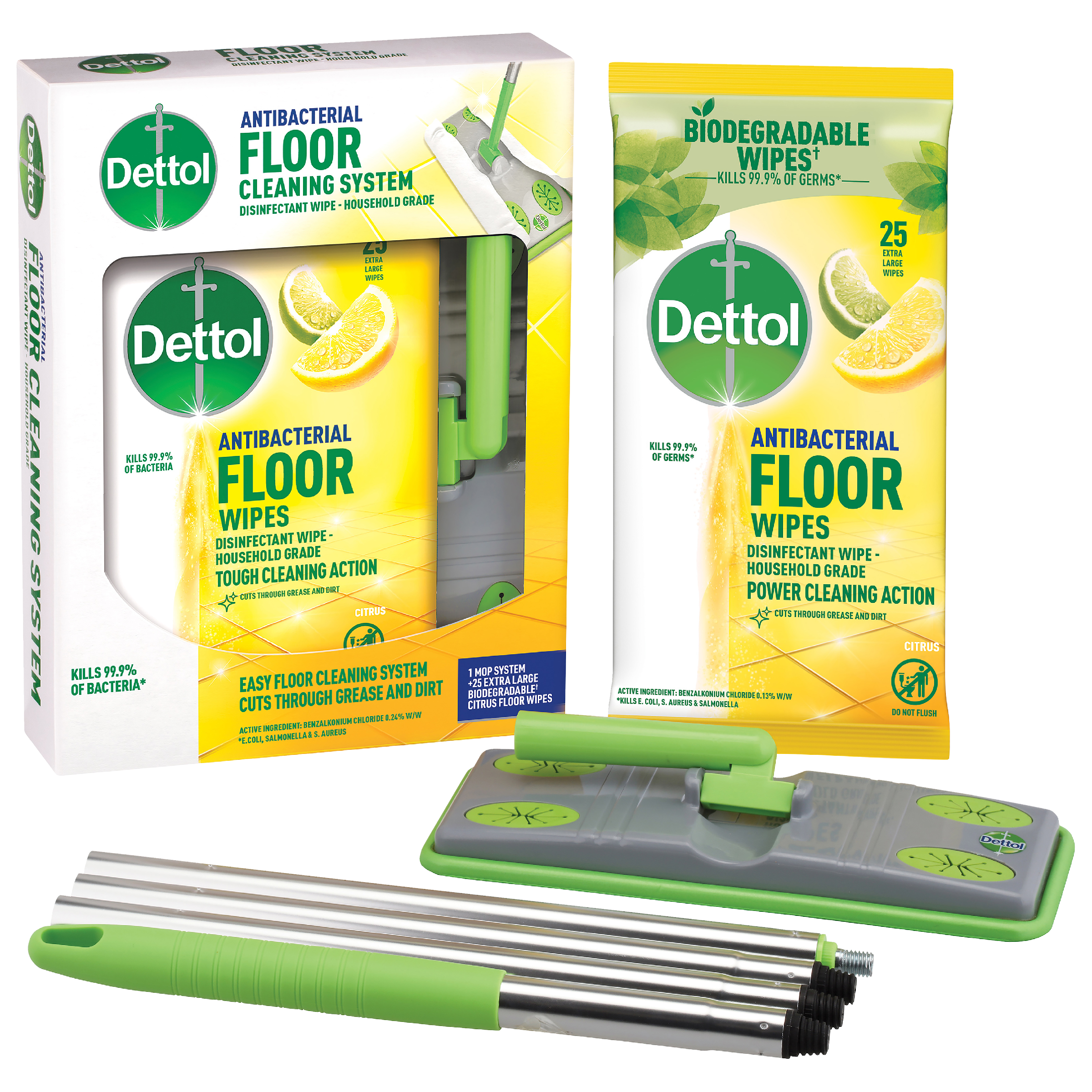 DETTOL ANTIBACTERIAL FLOOR MOP SYSTEM + 25 WIPES 1 PACK - Image 8