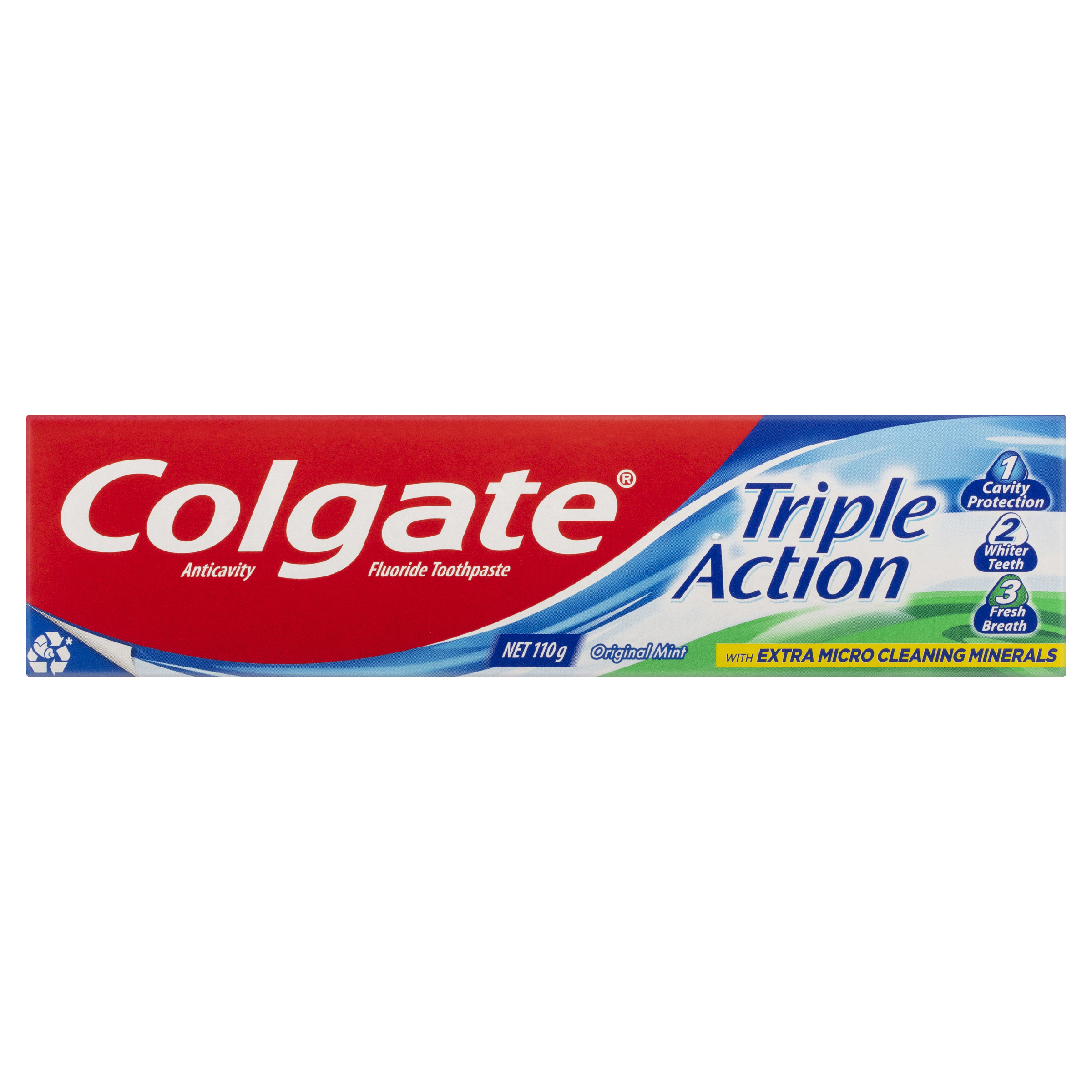 COLGATE TOOTHPASTE MINT STRIPE TRIPLE ACTION ORIGINAL MINT 110G - Image 2
