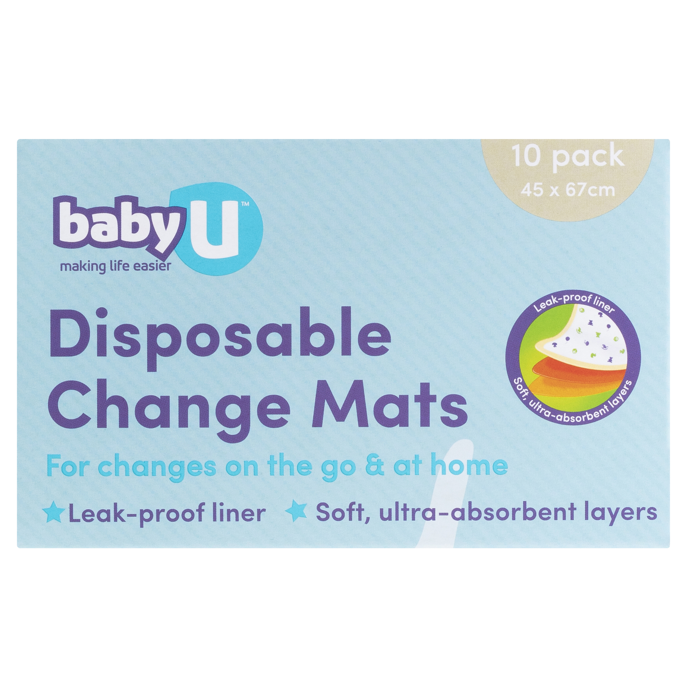 BABY U DISPOSABLE CHANGE MATS 10 PACK - Image 6