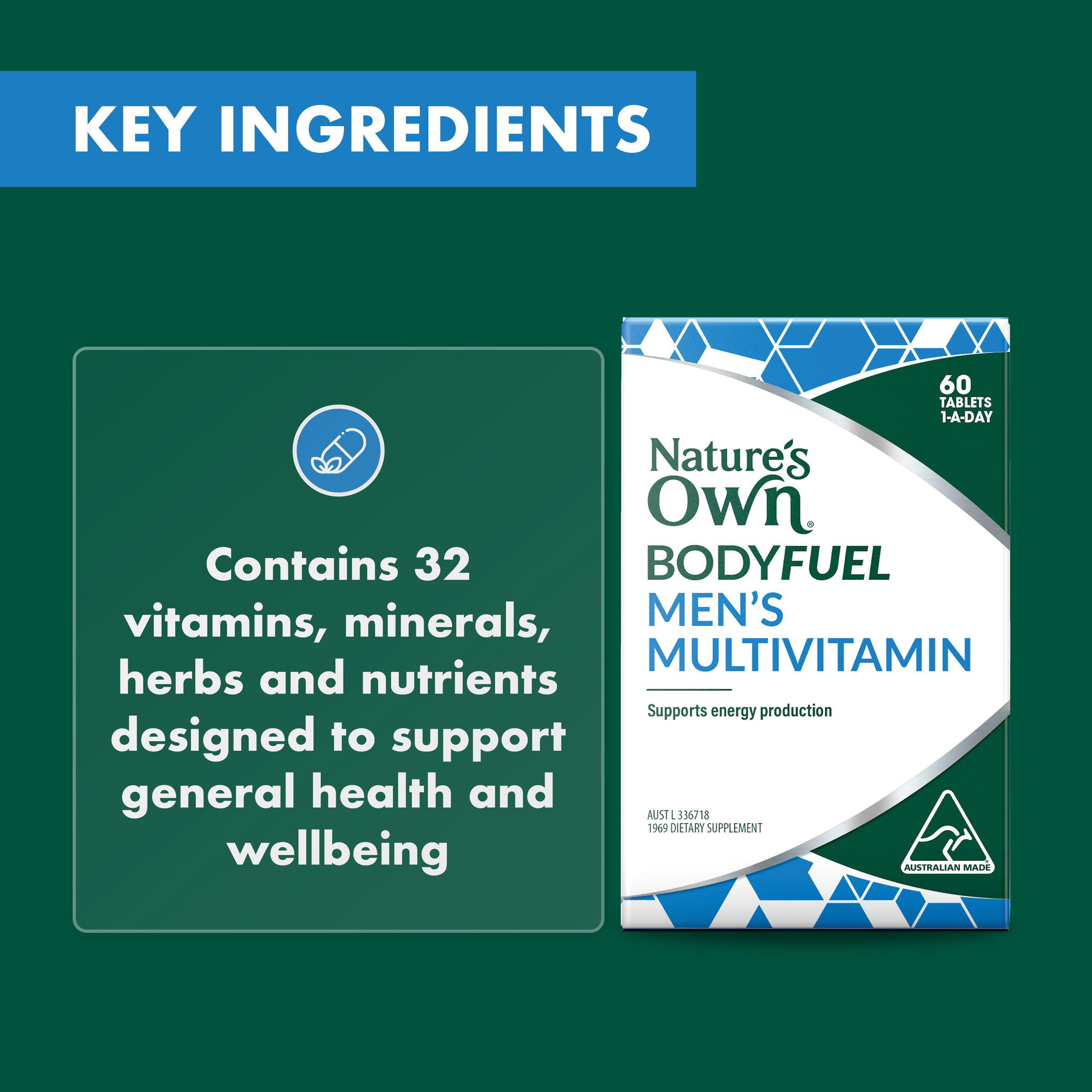NATURES OWN MEN BODY FUEL MULTIVITAMINS 60 TABLETS - Image 7